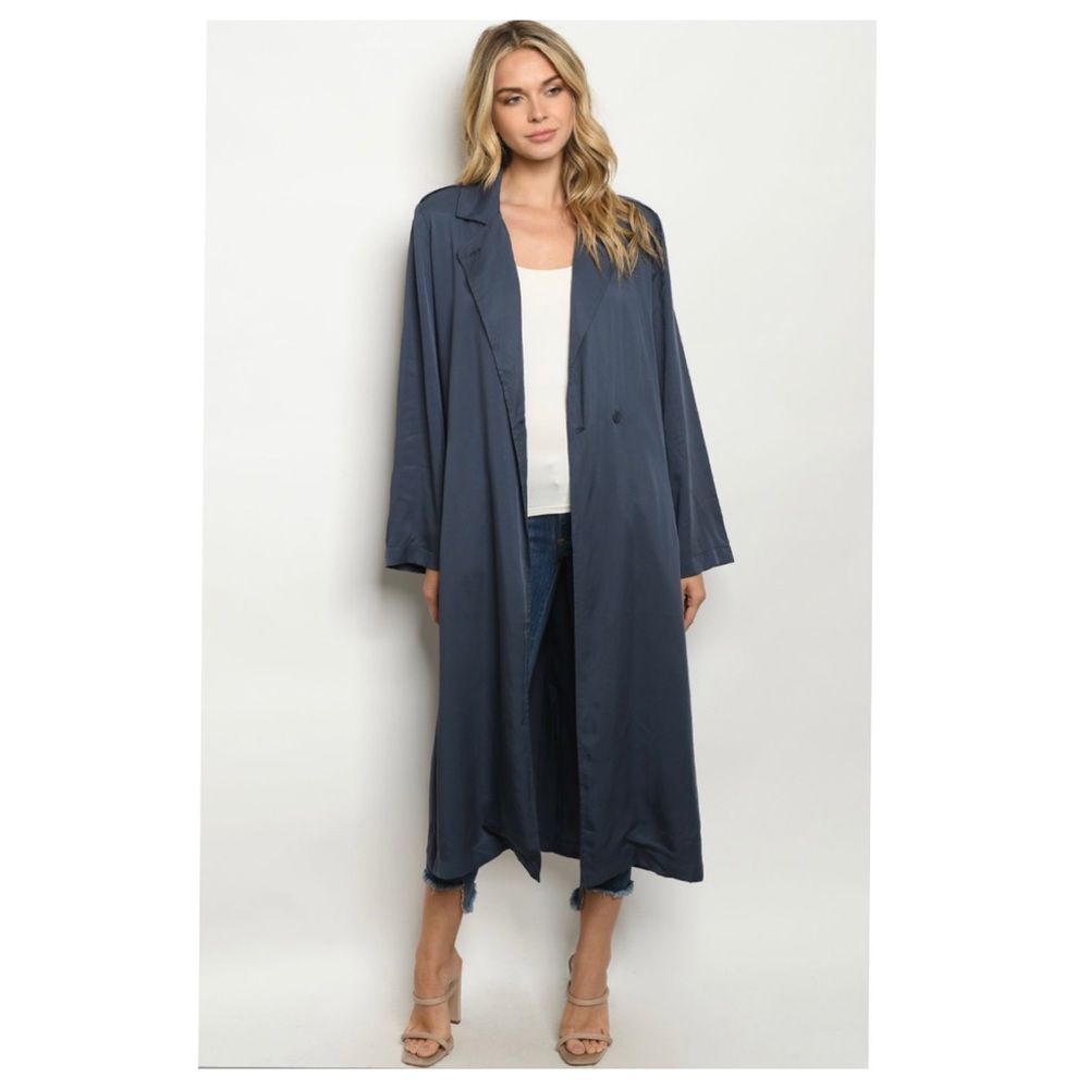 39🆑 2 for $16 Navy trench coat - Picture 2 of 4